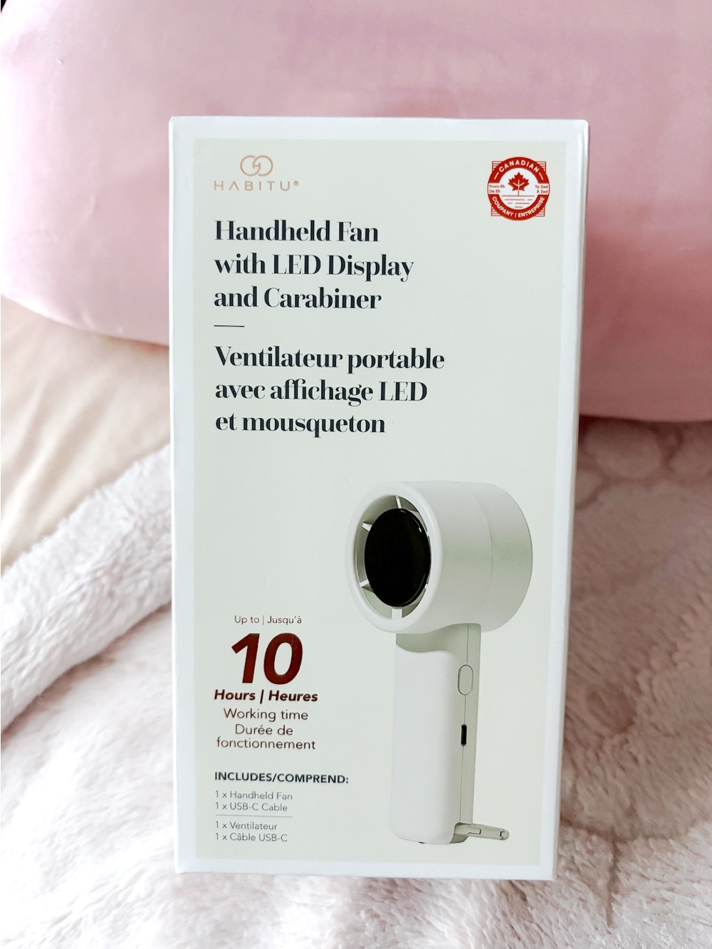 Habitu - Handheld Fan with LED Display and Carabiner